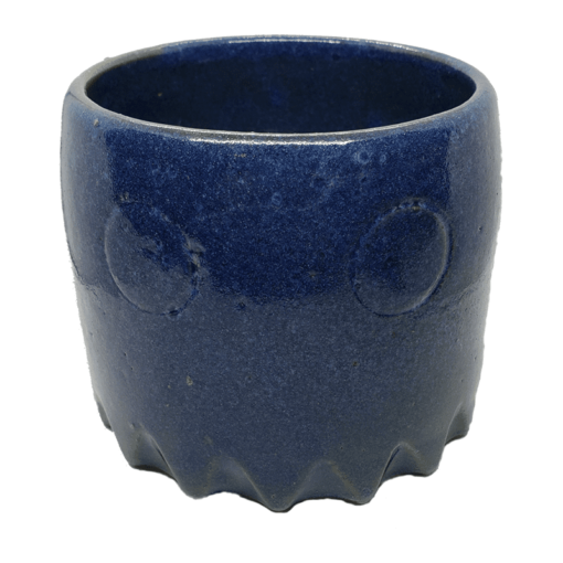 Macetero de Cerámica Gres Fantasma de Pacman Azul