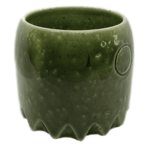 Macetero de Cerámica Gres Fantasma de Pacman Verde - Imagen 2