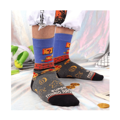 Calcetines Gamer Gris Super Mario Stage 1 - Imagen 2