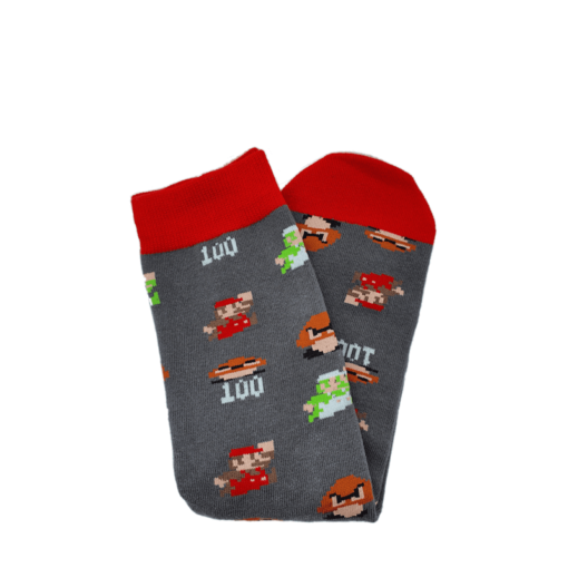 Calcetines Gamer Gris Super Mario Score