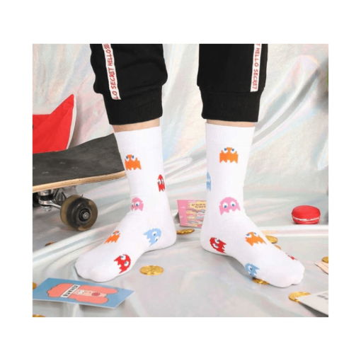 Calcetines Gamer Blanco Pacman Fantasmas - Imagen 2