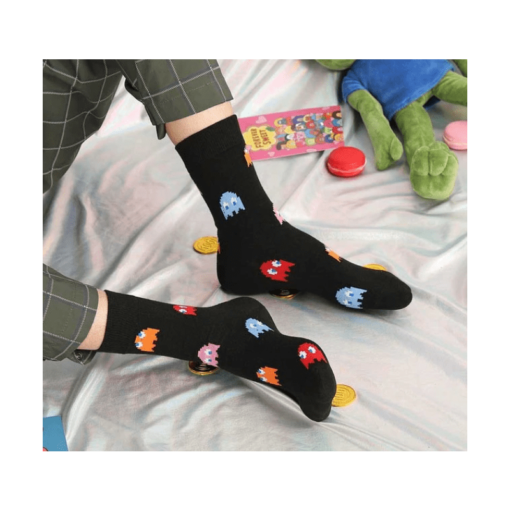 Calcetines Gamer Negro Pacman Fantasmas - Imagen 2