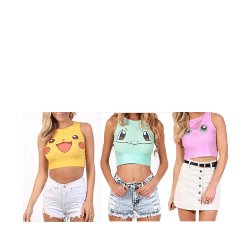 Poleras sin manga Pokemon - Talla única - Imagen 2