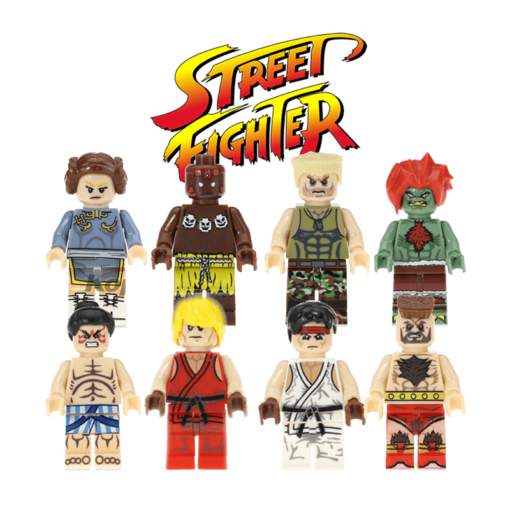 Set de 16 Figuras de Bloques Armables Street Fighter