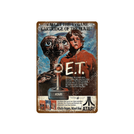 Cartel metálico envejecido E.T.