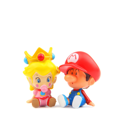 Set de 2 figuras Peach + Mario