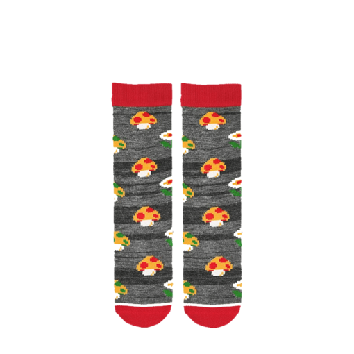 Calcetines gris Mario Hongo Flor