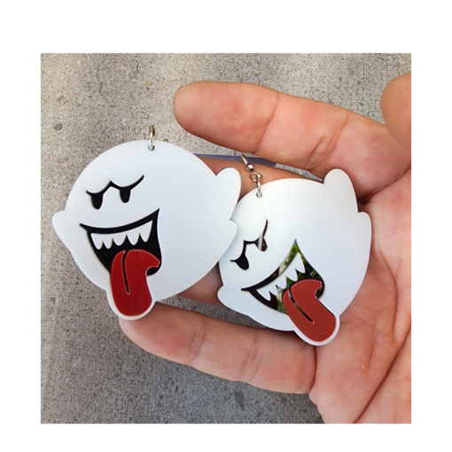 Aros Super Mario Bros Boo Acrílico - Imagen 3
